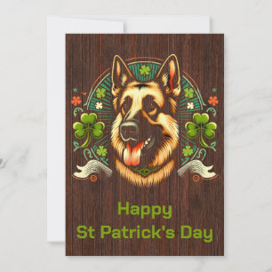 Deutscher Schäferhund St. Patrick's Day Schäferhun Feiertagskarte