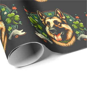 Deutscher Schäferhund St. Patrick's Day Schäferhun Geschenkpapier