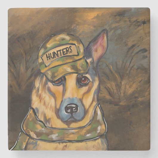 Deutscher Schäferhund Steinuntersetzer (Vorderseite)