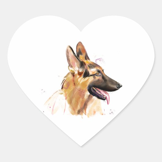 Deutscher Schäferhund Sticker Kunst (Vorderseite)