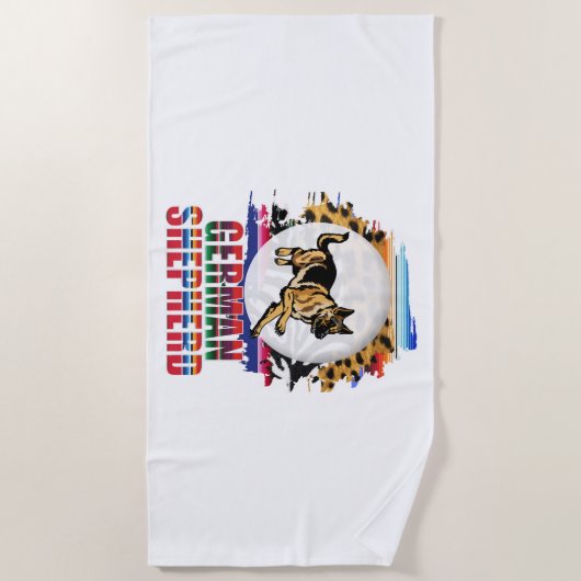 Deutscher Schäferhund Strandtuch (Vorderseite)