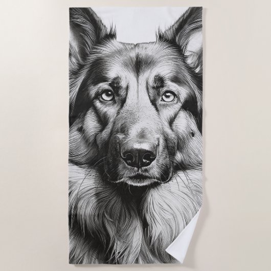 Deutscher Schäferhund Strandtuch (Vorderseite)