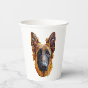 Deutscher Schäferhund Süßer Welpe Hund   Pappbecher