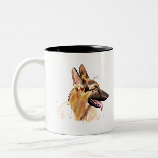 Deutscher Schäferhund Tasse – GSD Hund Kaffeetasse (Links)