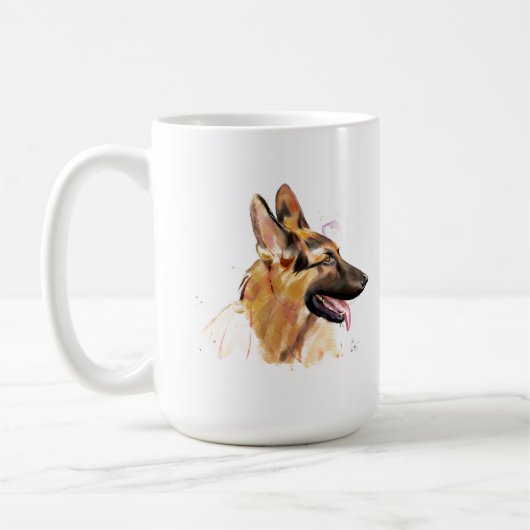 Deutscher Schäferhund Tasse – GSD Hund Kaffeetasse (Links)