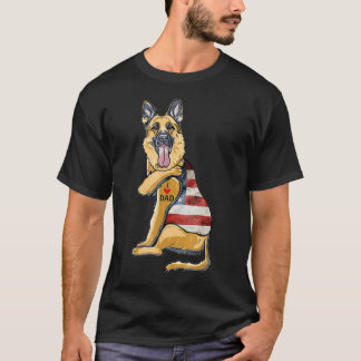 Deutscher Schäferhund Tattoo Hund Ich liebe Papa V T-Shirt