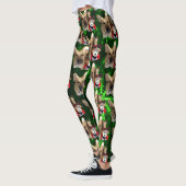 Deutscher Schäferhund, Toyotter, grüne Schneeflock Leggings (Links)