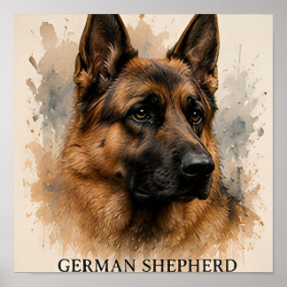 Deutscher Schäferhund Treues Arbeitshund-Geschenk Poster