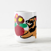 Deutscher Schäferhund und Blumen gut Kaffeetasse (Mittel)