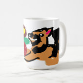 Deutscher Schäferhund und Blumen gut Kaffeetasse (VorderseiteRechts)