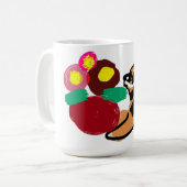 Deutscher Schäferhund und Blumen gut Kaffeetasse (Vorderseite Links)