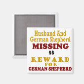 Deutscher Schäferhund und Ehemann Vermisste Belohn Magnet (Vorderseite/Rückseite)