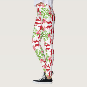 Deutscher Schäferhund und Rosen Leggings