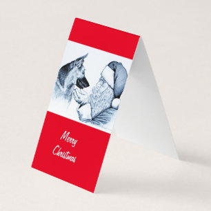 Deutscher Schäferhund und Weihnachtsmann