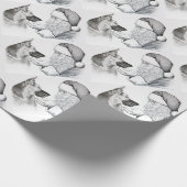 Deutscher Schäferhund und Weihnachtsmann Geschenkpapier (Ecke)