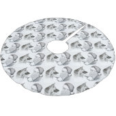 Deutscher Schäferhund und Weihnachtsmann Polyester Weihnachtsbaumdecke (Schrägansicht)