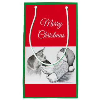 Deutscher Schäferhund und Weihnachtsmann - Weihnac Kleine Geschenktüte