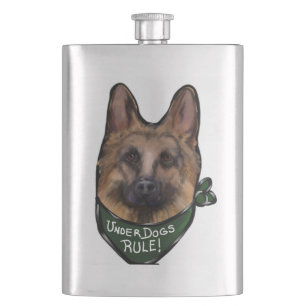 Deutscher Schäferhund Underdog Flachmann