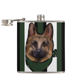 Deutscher Schäferhund Underdog Flachmann