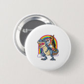 Deutscher Schäferhund Unicorn Dinosaur T rex Funny Button (Vorne & Hinten)