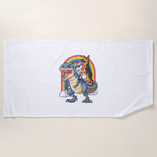 Deutscher Schäferhund Unicorn Dinosaur T rex Funny Strandtuch