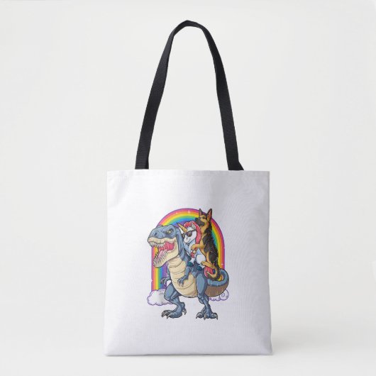 Deutscher Schäferhund Unicorn Dinosaur T rex Funny Tasche (Vorderseite)