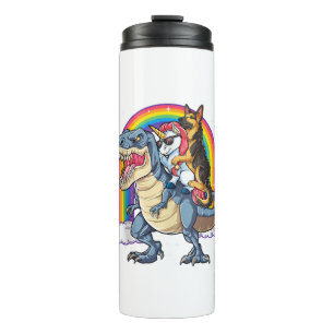 Deutscher Schäferhund Unicorn Dinosaur T rex Funny Thermosbecher