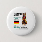 Deutscher Schäferhund Ursprung Lustiger Deutscher Button (Vorderseite)
