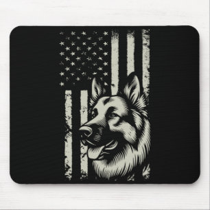 Deutscher Schäferhund USA-Flagge patriotisch viert Mousepad