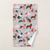 Deutscher Schäferhund Valentine Pattern Badetuch S Badhandtuch Set (Handtuch)