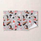 Deutscher Schäferhund Valentine Pattern Badetuch S Badhandtuch Set (Handtuch)