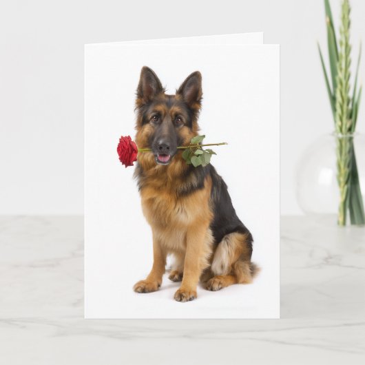 Deutscher Schäferhund Valentinstag – Ergebene Lieb Karte (Vorderseite)