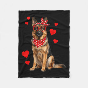Deutscher Schäferhund Valentinstag Hunde Liebhaber Fleecedecke