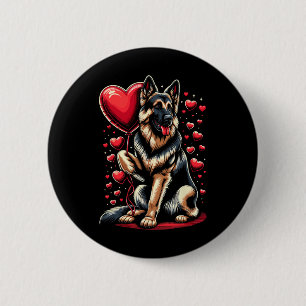 Deutscher Schäferhund Valentinstag Hundebesitzer V Button