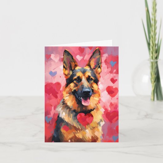 Deutscher Schäferhund-Valentinstag Karte (Vorderseite)