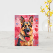 Deutscher Schäferhund-Valentinstag Karte (Gelbe Blume)