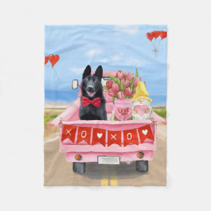 Deutscher Schäferhund Valentinstag LKW Herzen Fleecedecke