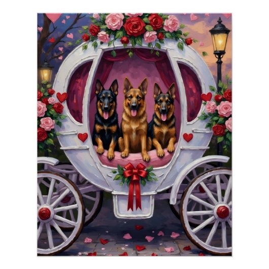 Deutscher Schäferhund Valentinstag Poster (Vorderseite)