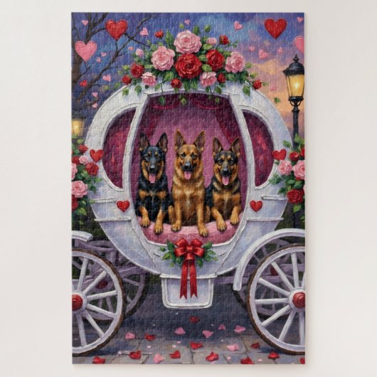 Deutscher Schäferhund Valentinstag  Puzzle (Vertikal)