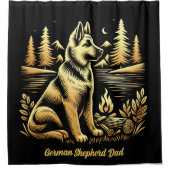 Deutscher Schäferhund-Vater Duschvorhang (Vorderseite)