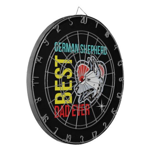 Deutscher Schäferhund-Vater, Hund-Vater Dartscheibe (Vorderseite Links)