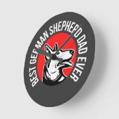 Deutscher Schäferhund-Vater, Hund-Vater Runde Wanduhr (Winkel)