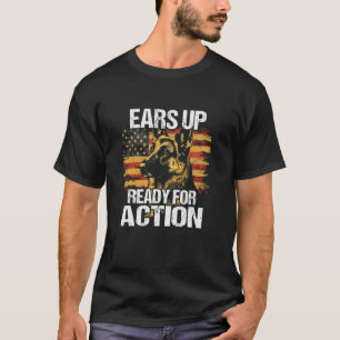 Deutscher Schäferhund Vater Patriotisches Amerika T-Shirt