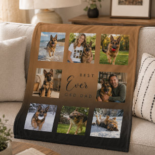 Deutscher Schäferhund-Vater schwarzes braunes Foto Fleecedecke