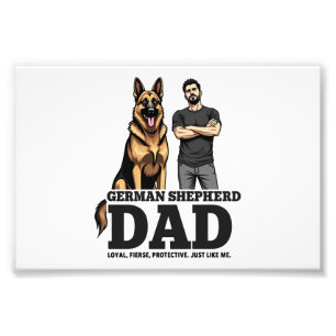 Deutscher Schäferhund-Vater � Treu. Wild. Beschütz Fotodruck