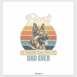 Deutscher Schäferhund-Vater Vintage-Sonnenuntergan Aufkleber