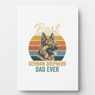 Deutscher Schäferhund-Vater Vintage-Sonnenuntergan Fotoplatte