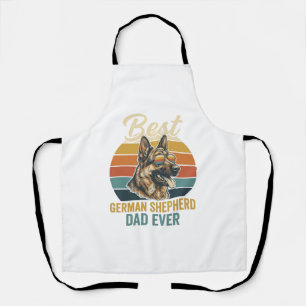 Deutscher Schäferhund-Vater Vintage-Sonnenuntergan Schürze
