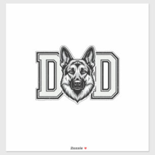 Deutscher Schäferhund-Vater Vintage-Vector-Shirt-D Aufkleber