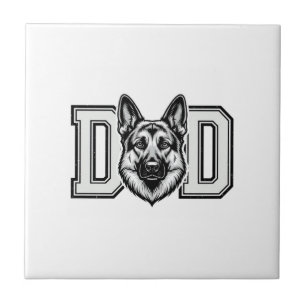 Deutscher Schäferhund-Vater Vintage-Vector-Shirt-D Fliese
